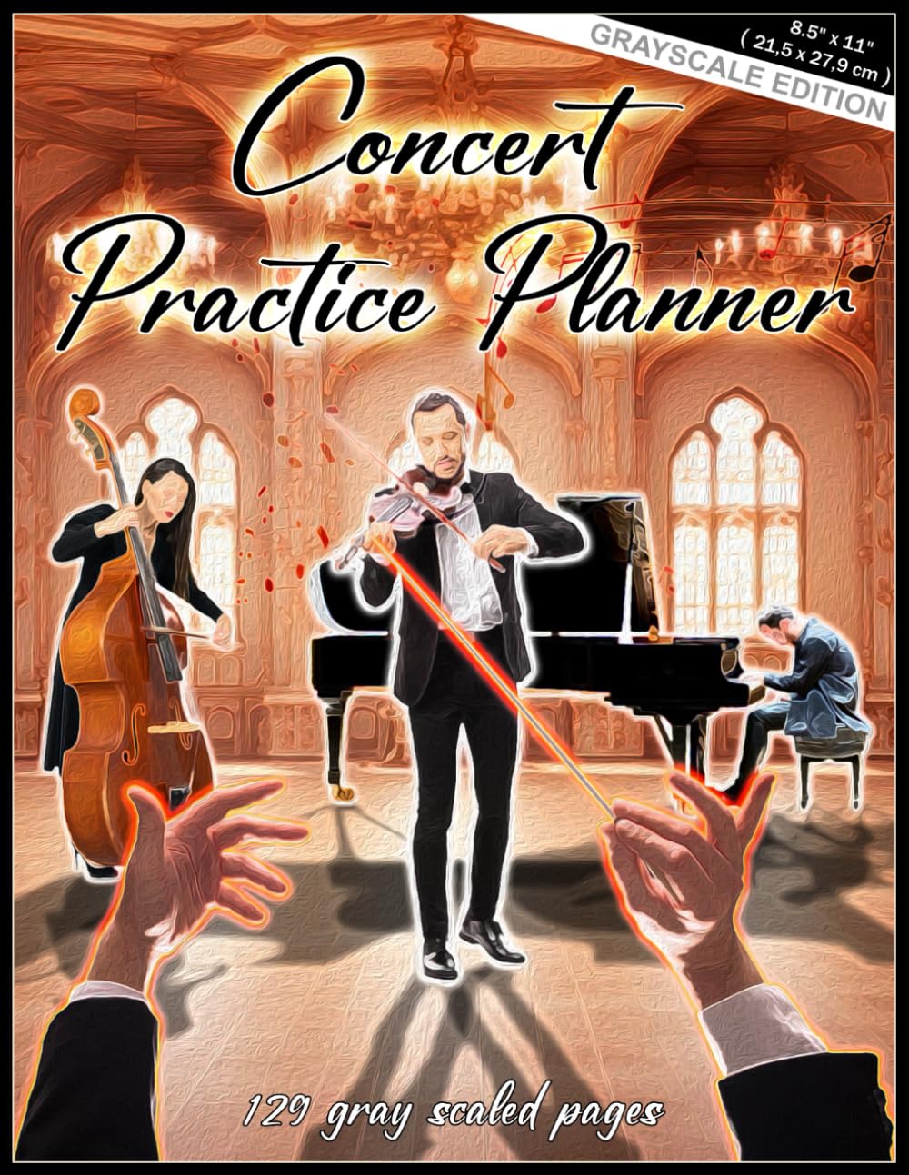 capítulo por capítulo baixar Concert Practice Planner: Grayscale Edition, 8.5 x 11 inches ( 21.5 x 27.9 cm ), 129 gray scaled pages, 4 repeating Pages with Lesson Planner, Blank... musician gift, for all common instruments