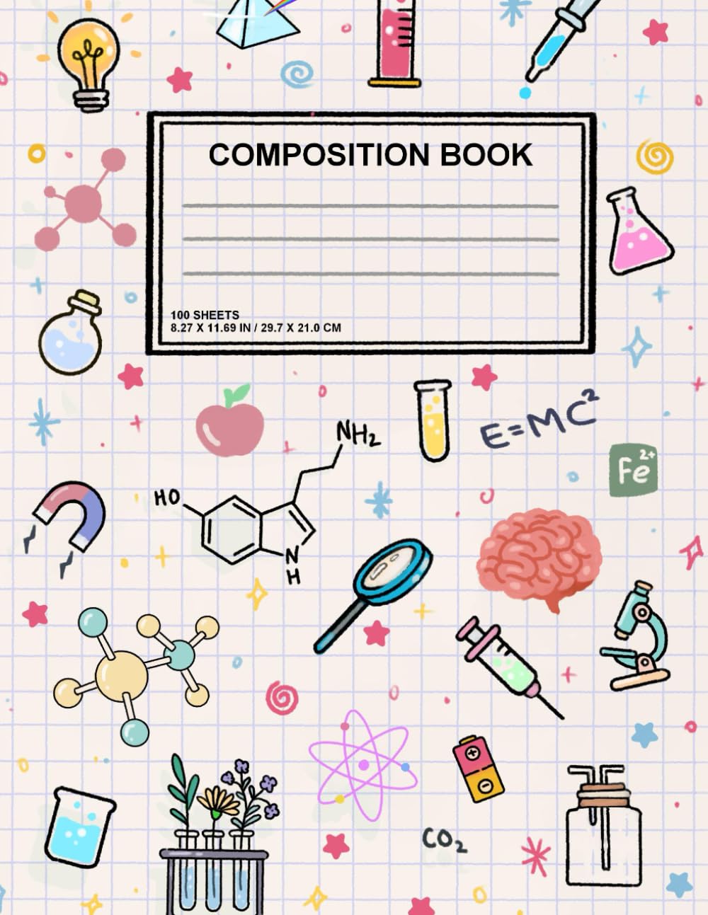 ler totalmente COMPOSITION BOOK: Science Themed | 8.5 × 11 in | 100 Pages (50 sheets) | RULED Paper | Ideal for School, College & Everyday Study Use