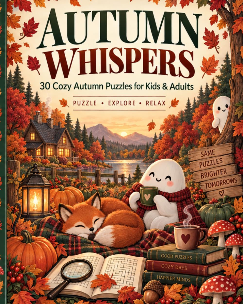 Autumn Whispers: 30 Cozy Autumn Puzzles for Kids & Adults baixar o livro de graça