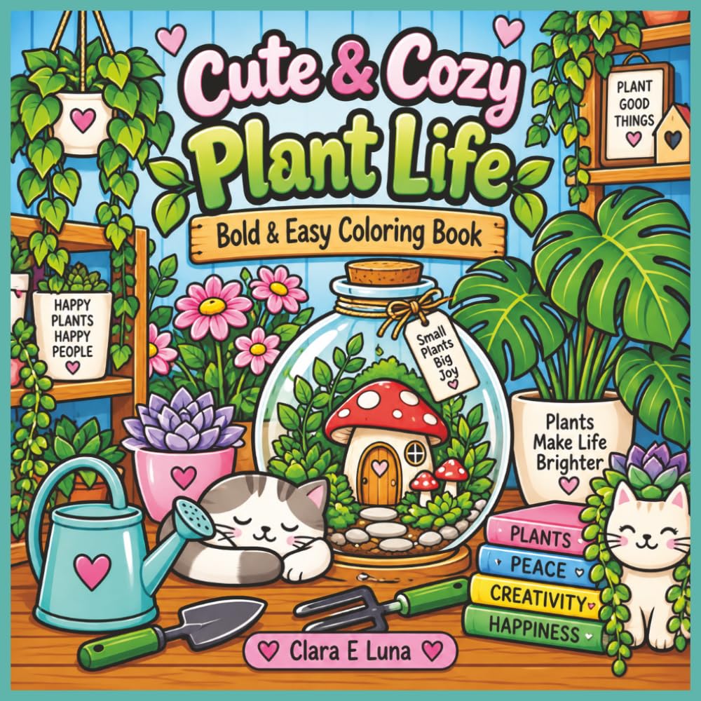 Cute and Cozy Plant Life: Bold and Easy Coloring Book baixar o livro de graça