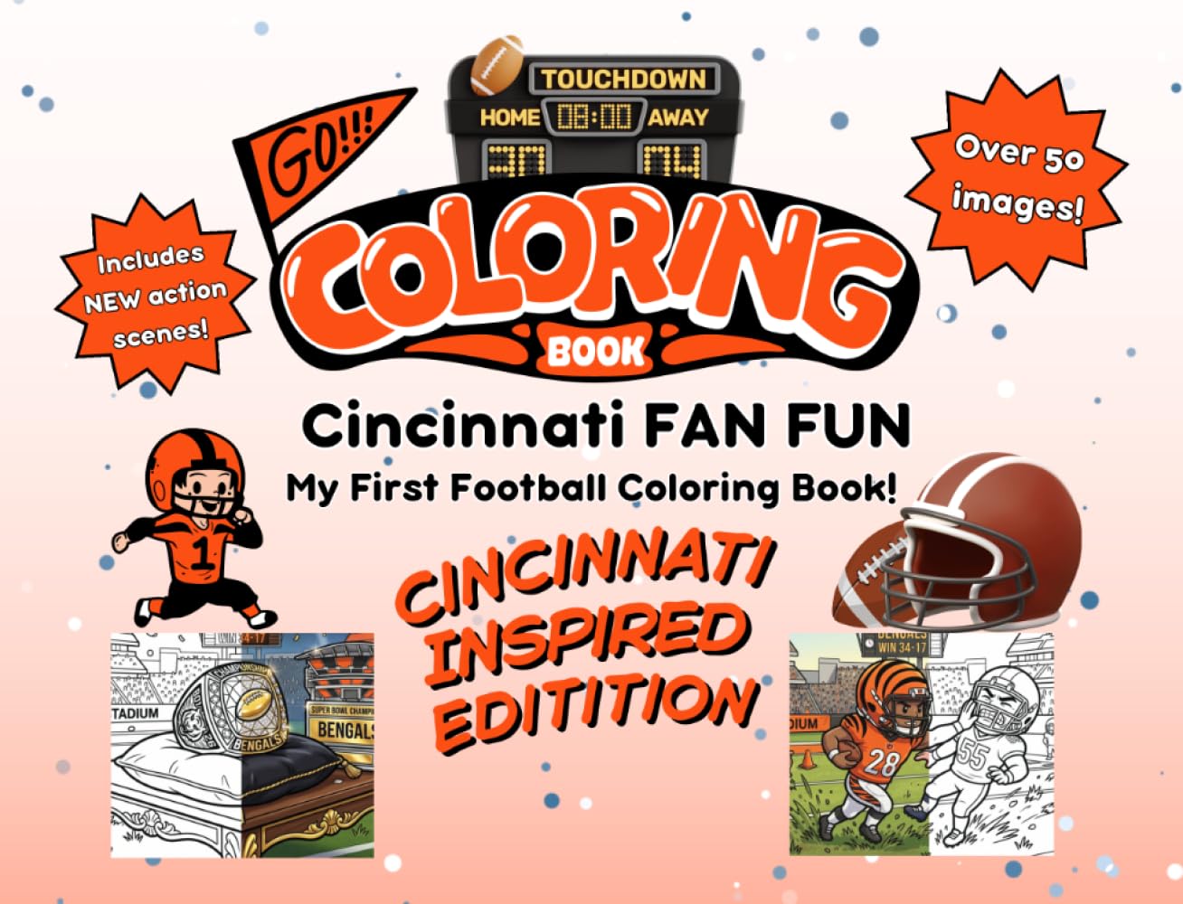 Cincinnati Fan Fun: My First Football Coloring Book: A Cute Sports Activity Book for Kids Ages 4-8 (Cincinnati Edition) (Gridiron City Fun) baixar o livro de graça