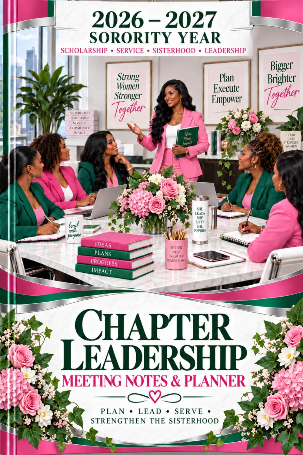 Chapter Leadership Meeting Notes & Planner: Pink and Green Edition baixar livro de graça