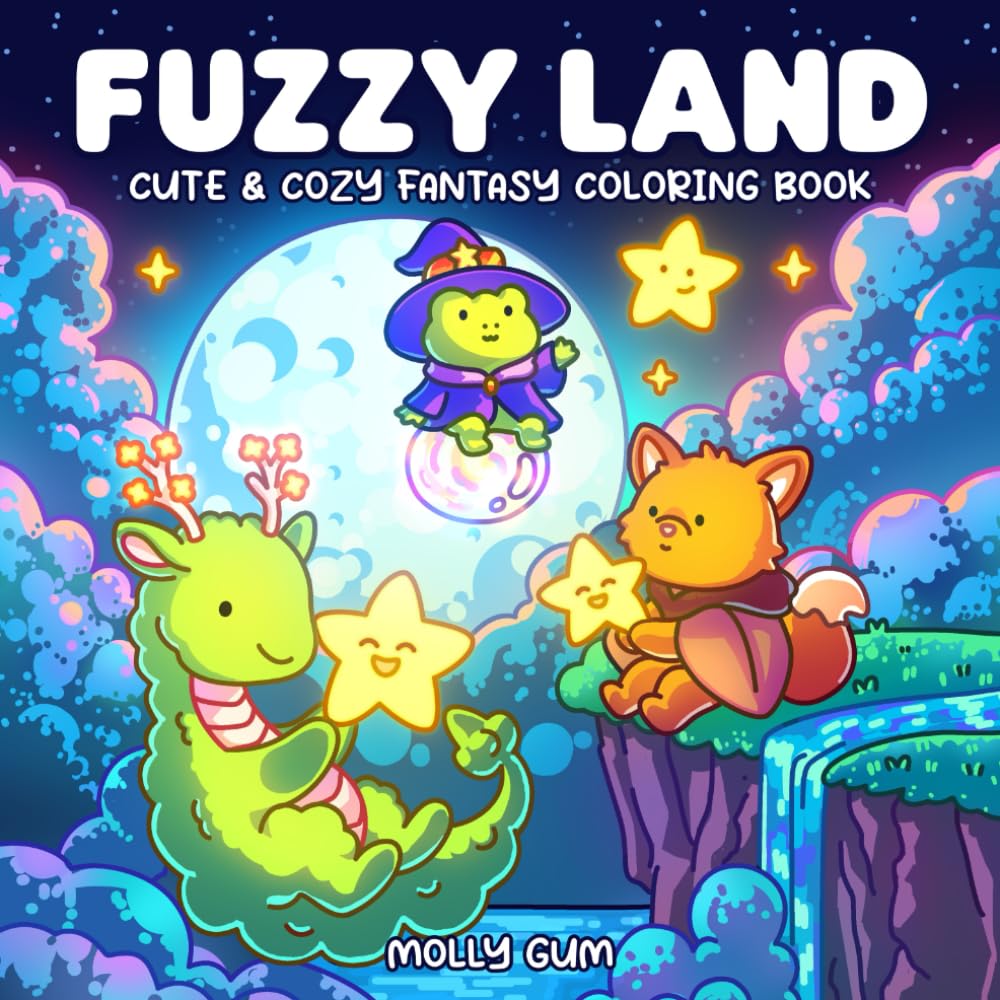 Fuzzy Land: A Cozy Fantasy Coloring Book for Adults: Cute & Cozy Fantasy Worlds with Magical Characters, Whimsical Scenes, Relaxing Illustrations, and... Coloring (Cute and Comfy Coloring Book) baixar o livro de graça