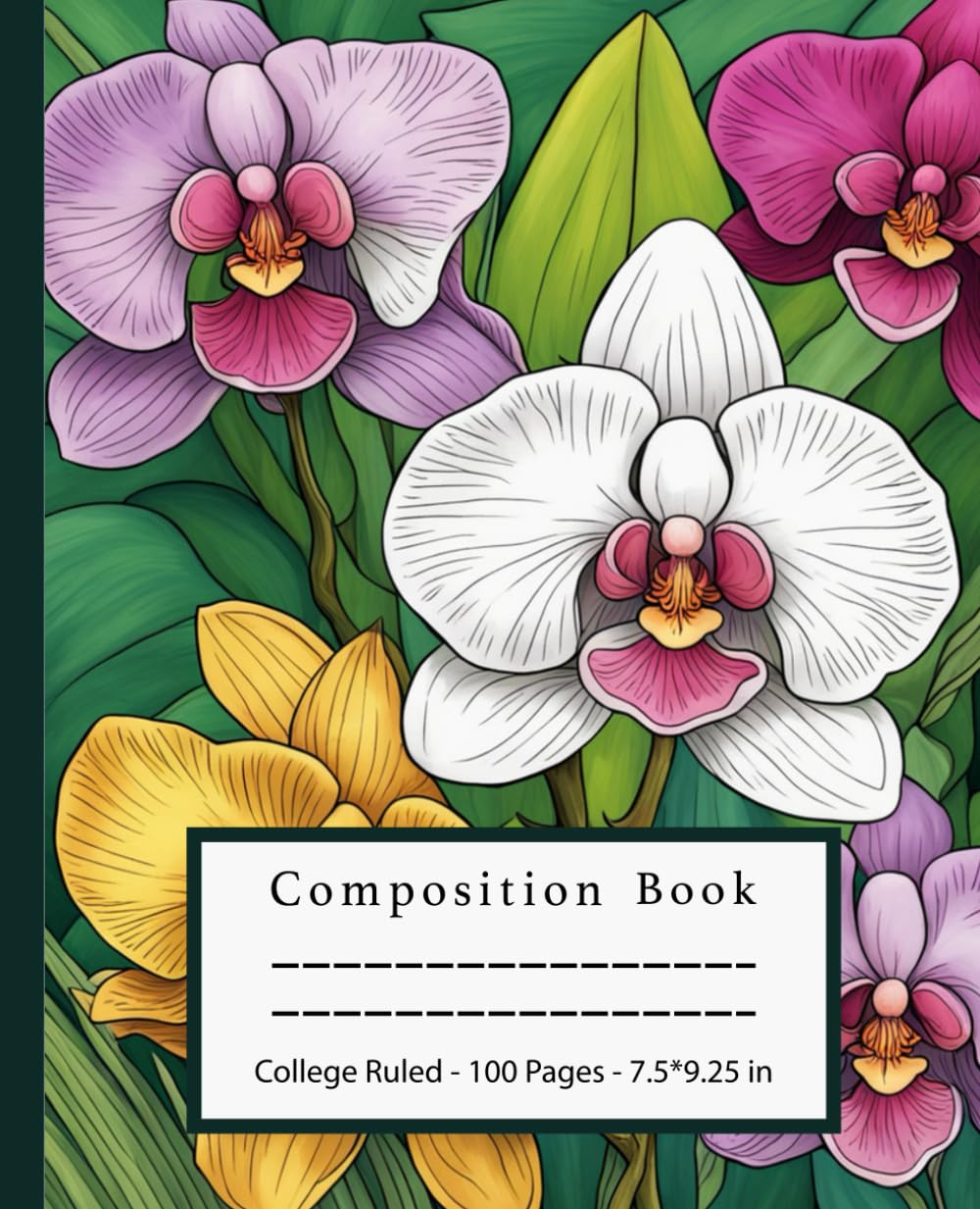 Composition Notebook College Ruled: Orchid Illustrations, An Ideal Gift for Nature Enthusiasts and Those Seeking a Blend of Aesthetic Beauty and... 100 Pages | College Ruled | 7.5” x 9.25” baixar livro de graça