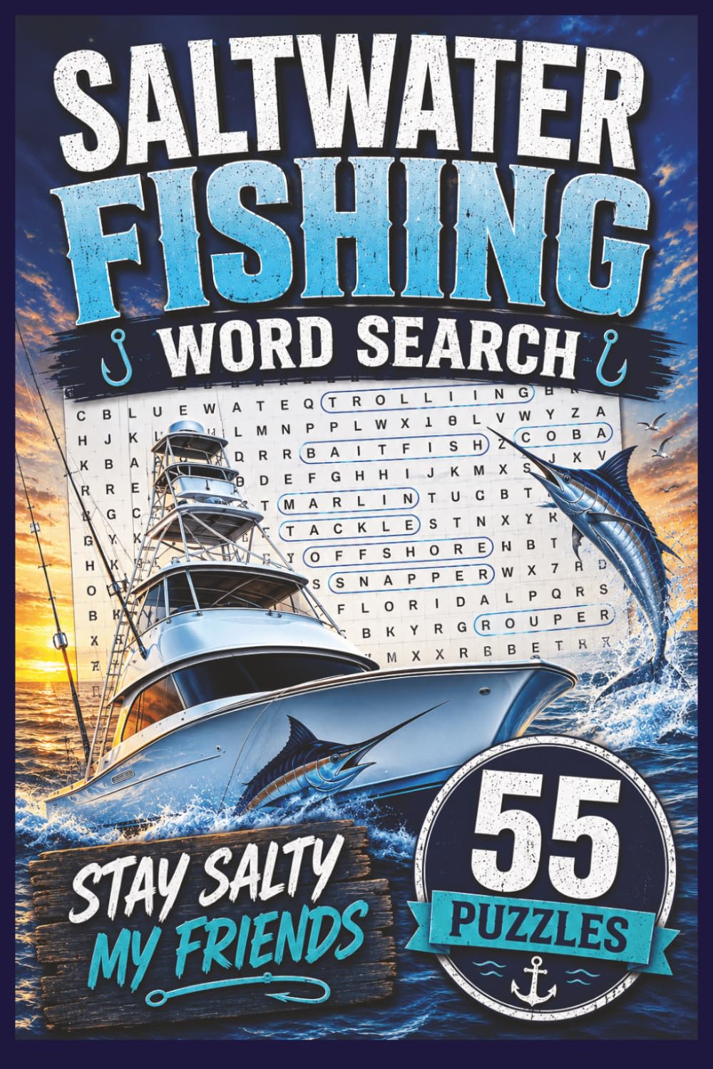 SALTWATER FISHING WORDSEARCH PUZZLE BOOK: Fun for saltwater fishing lovers, boaters, PWC riders, anyone that loves the saltwater life. 6"x9", 55 puzzles baixar o livro de graça