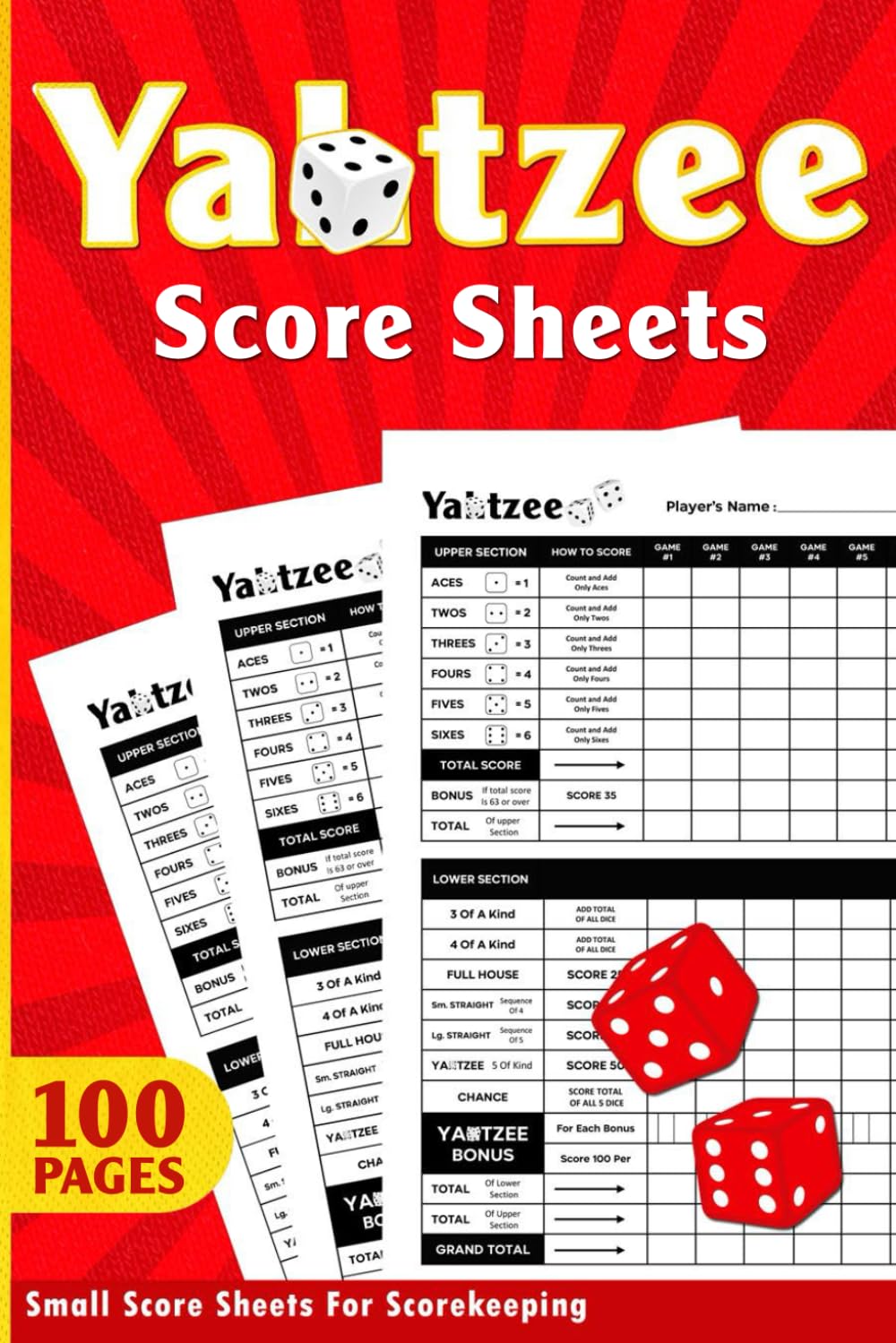 yatzee score sheets: 100 score pages for scorekeeping,yatzee score pads. baixar livro de graça