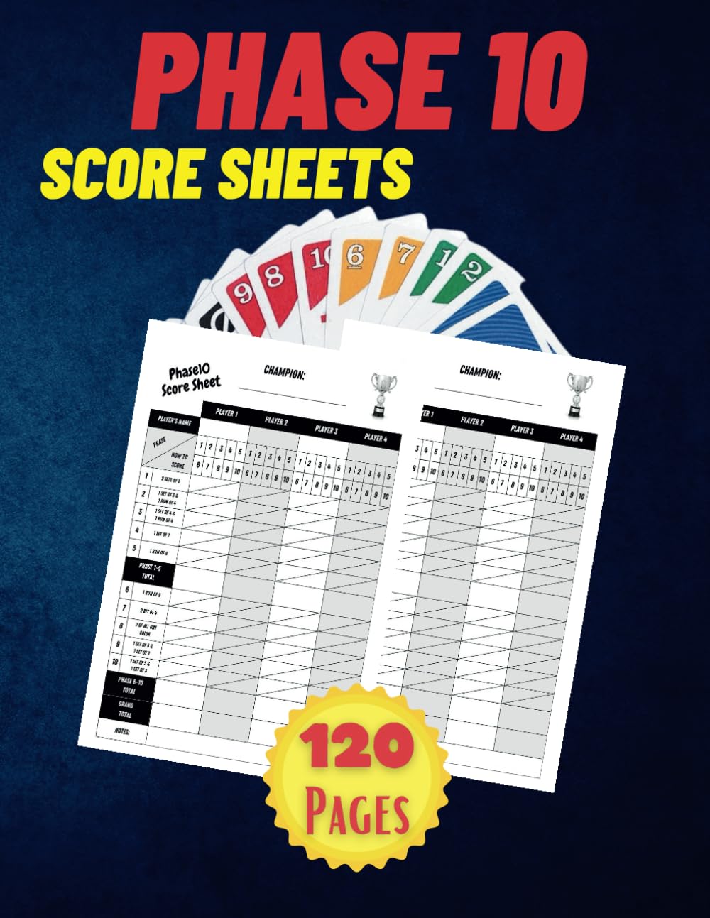 Phase 10 Score Sheets: Phase 10 Score Pads with Size 8.5 x 11 inches, 120 pages, Score Pads for Scorekeeping baixar livro de graça