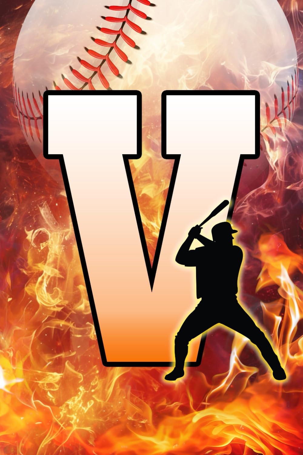 V: Letter "V" Initial Baseball Player and Fire Flames Personalized Name Monogram Notebook - College-Ruled Personal Journal, Writing Pad, or Diary for Baseball Fans - 110 Pages, 6x9 baixar o livro de graça