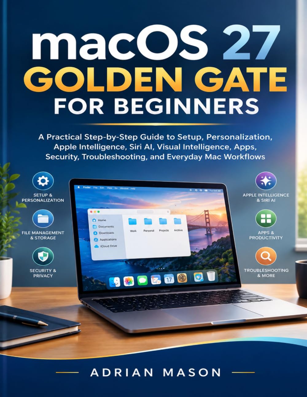 macOS 27 Golden Gate for Beginners: A Practical Step-by-Step Guide to Setup, Personalization, Apple Intelligence, Siri AI, Visual Intelligence, Apps,... Troubleshooting, and Everyday Mac Workflows baixar o livro de graça
