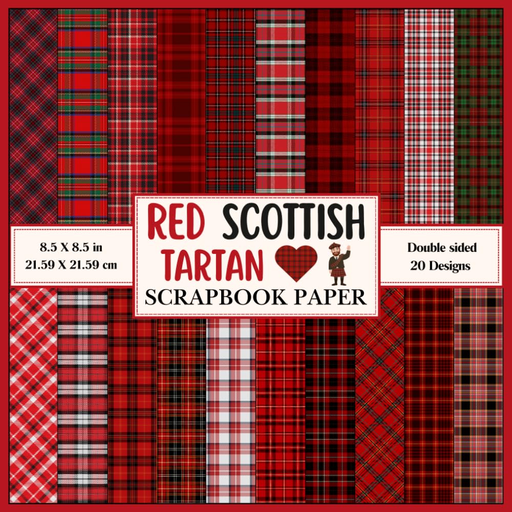 Red Scottish Plaid Scrapbook Paper: Collection of decorative red themed checkered tartan plaid craft paper sheets for scrapbooking, junk Journals, card making, collage, decoupage, and DIY projects baixar livro de graça