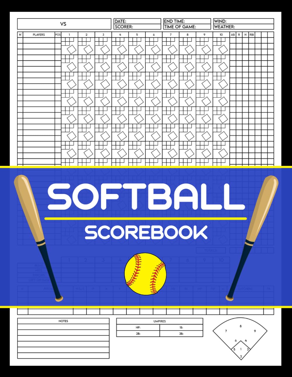 ler totalmente Softball Scorebook: A Softball Scorecard Book for Scorekeeping in Large Print, 8.5 x 11 Inches