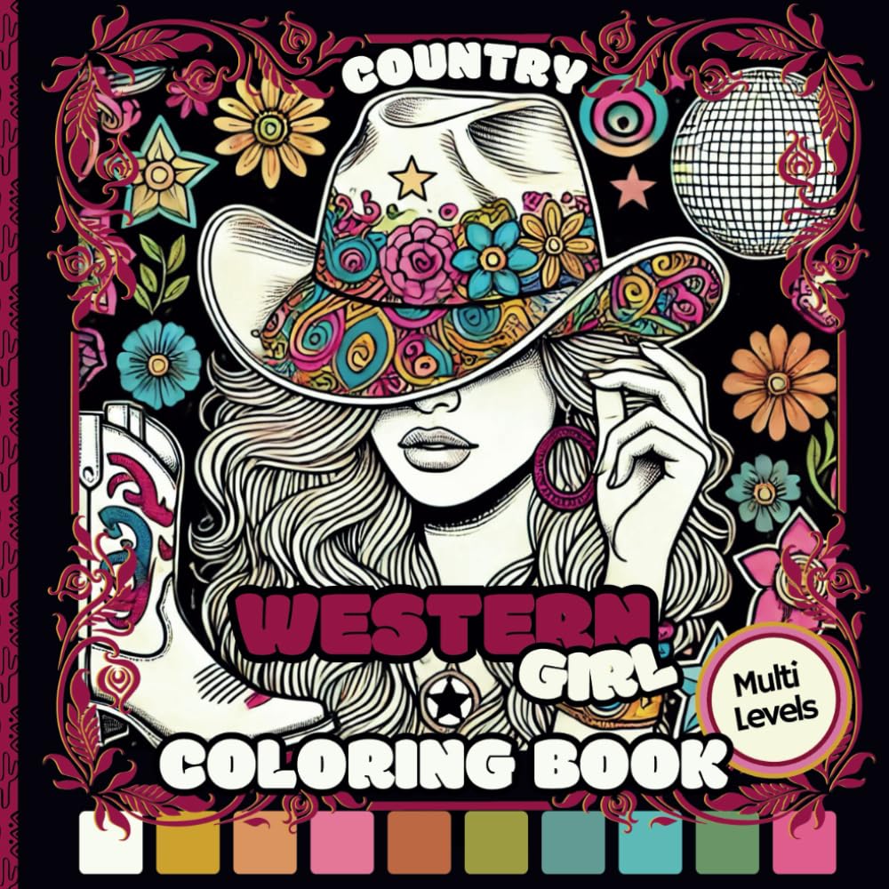 Western Cowgirl: Coloring Book for Adults Featuring Country Vibes, Dance, and Ranch Life (Series 1: Retro (English Version)) baixar o livro de graça