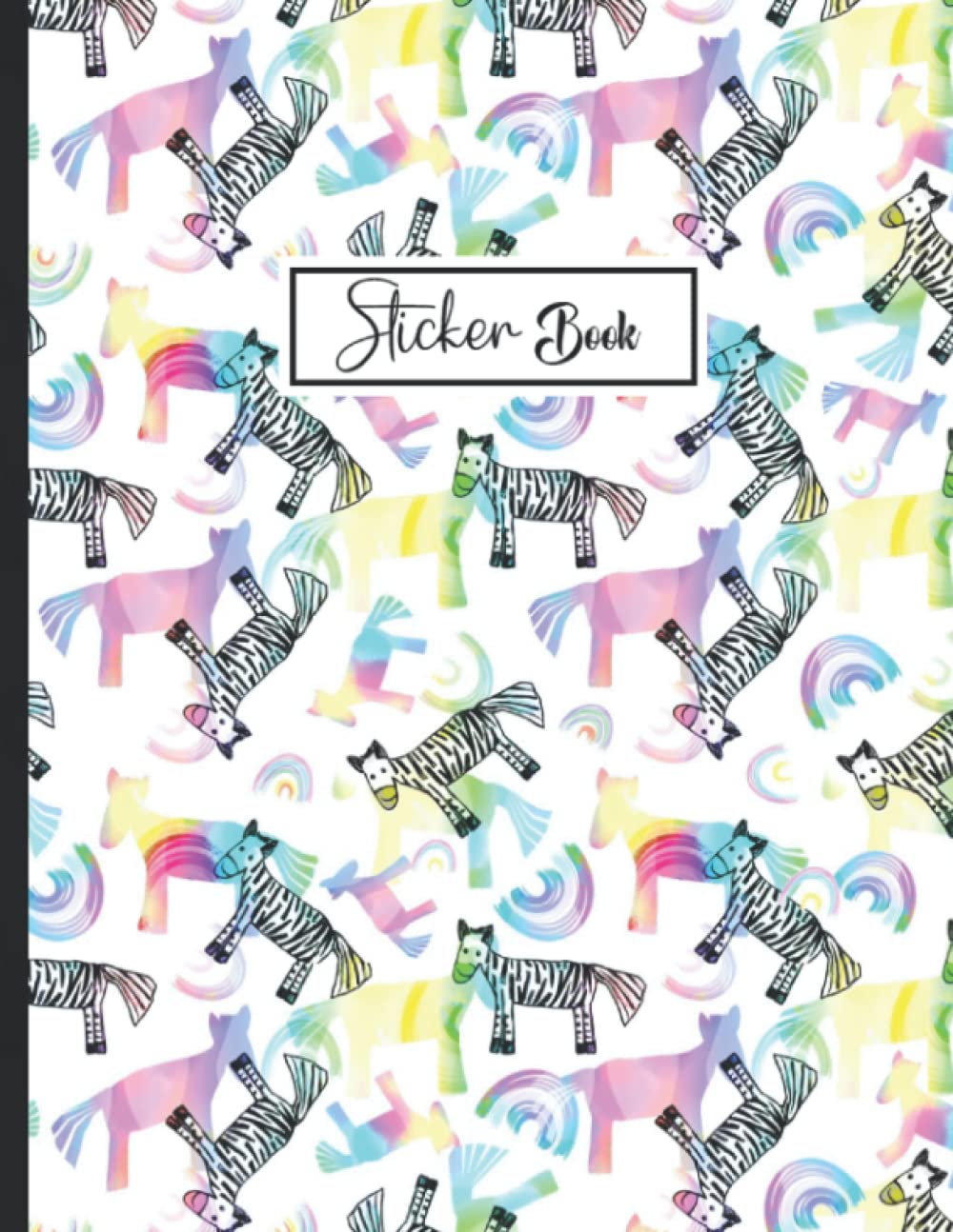 Sticker Book: Sticker Collection Book for Kids, Rainbow with black background Pattern Theme Blank Sticker Album | Size 8.5 x 11| 100 Pages. baixar o livro de graça