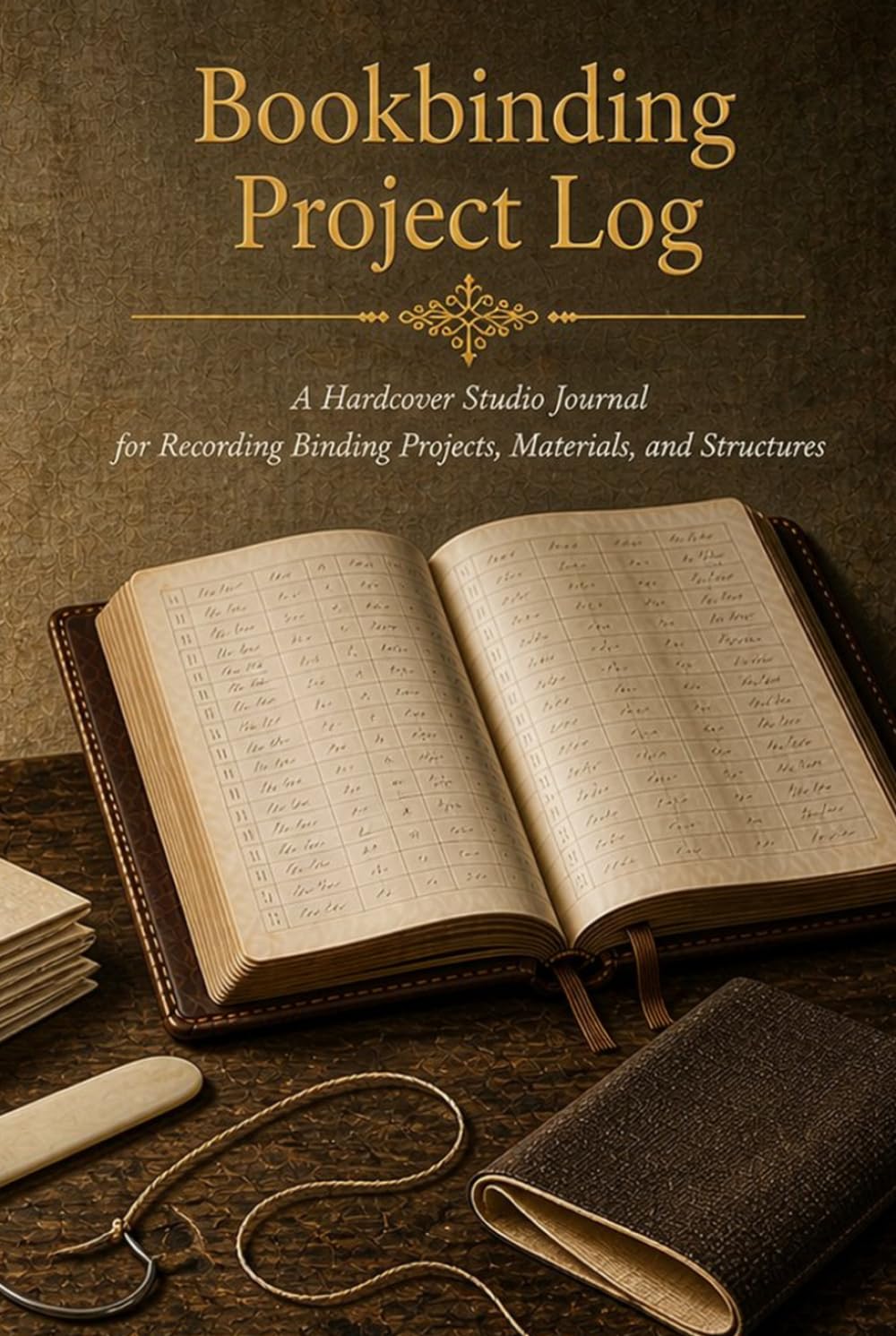 Bookbinding Project Log: A Hardcover Studio Journal for Recording Binding Projects, Materials, and Structures with Paper Inventory, Commission Records, and Structure Reference
