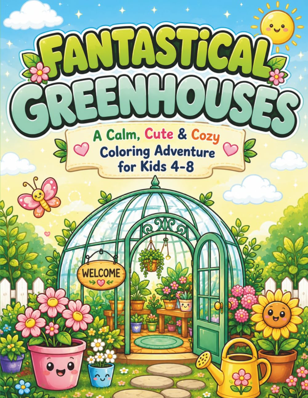 ler totalmente Fantastical Greenhouses: A Calm, Cute & Cozy Coloring Adventure for Kids 4-8