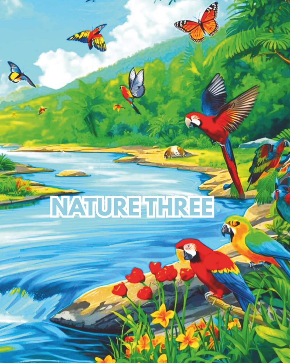 NATURE THREE: A NATURE COLOURING BOOK FULL OF FLOWERS, TREE'S, BIRDS AND BUTTERFLIES. (LIMITED EDITIONS) baixar livro de graça