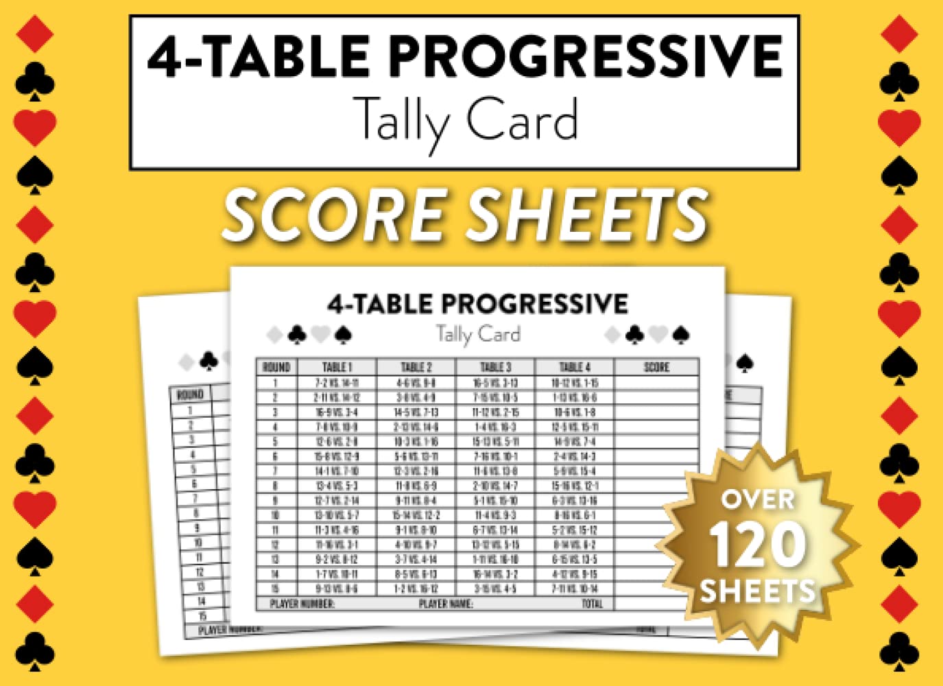 4-Table Progressive Tally Card Score Sheets: Over 120 Sheets For Progressive Card Games Like Bridge And Euchre baixar livro de graça