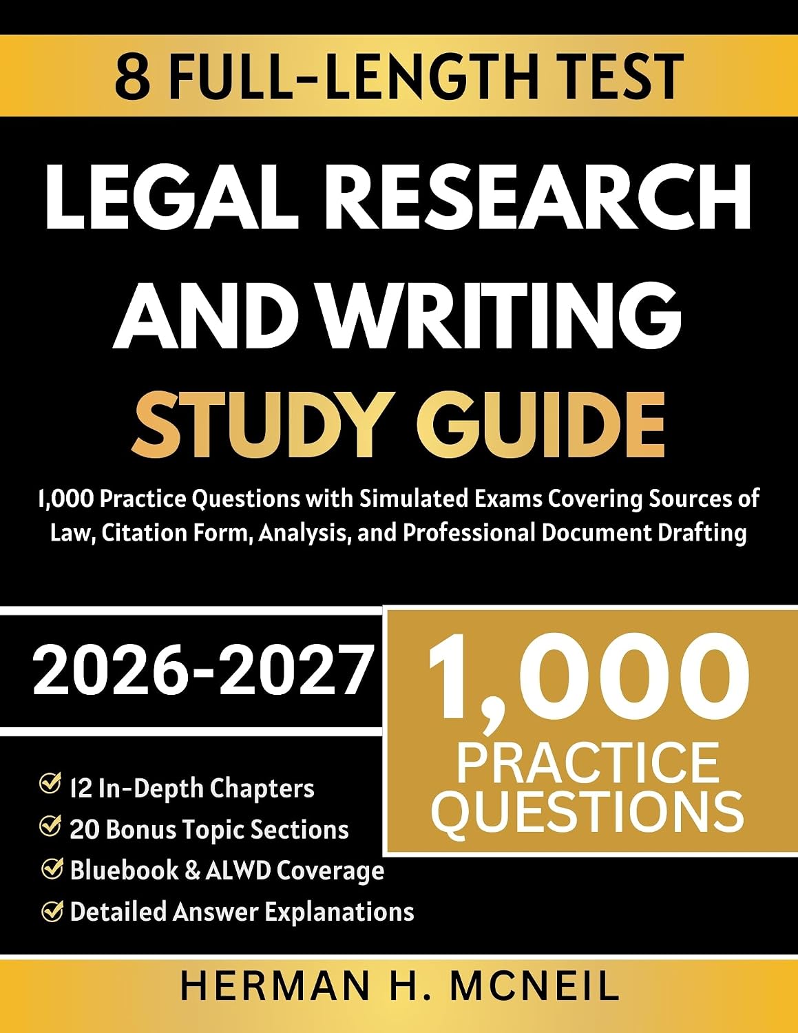 Legal Research and Writing Study Guide: 1,000 Practice Questions with Simulated Exams Covering Sources of Law, Citation Form, Analysis, and Professional Document Drafting (English Edition) baixar livro de graça
