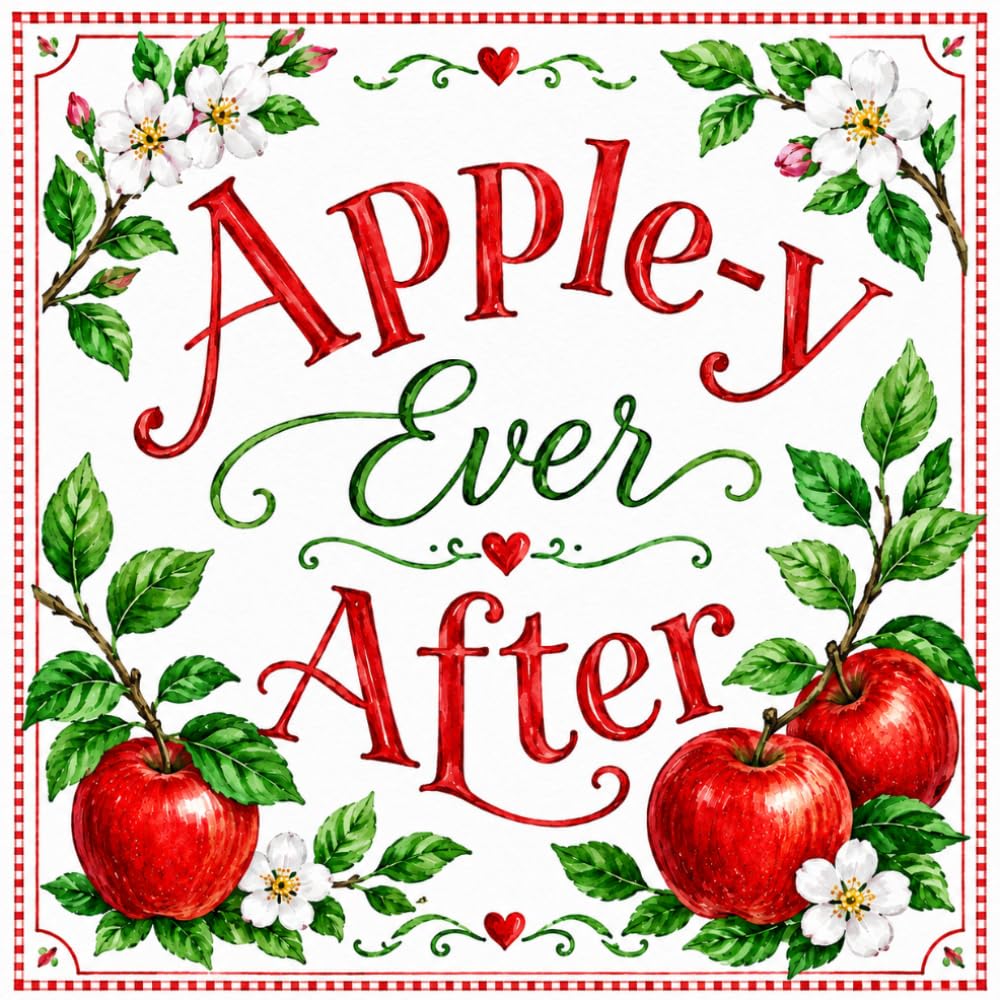 ler totalmente Apple-y Ever After: Apple Themed Bridal Shower Guest Book and Gift Log | Red Apple and Gingham Heart Design | 8.5 x 8.5 Inch Sign In Book for Wishes, Advice and Memories