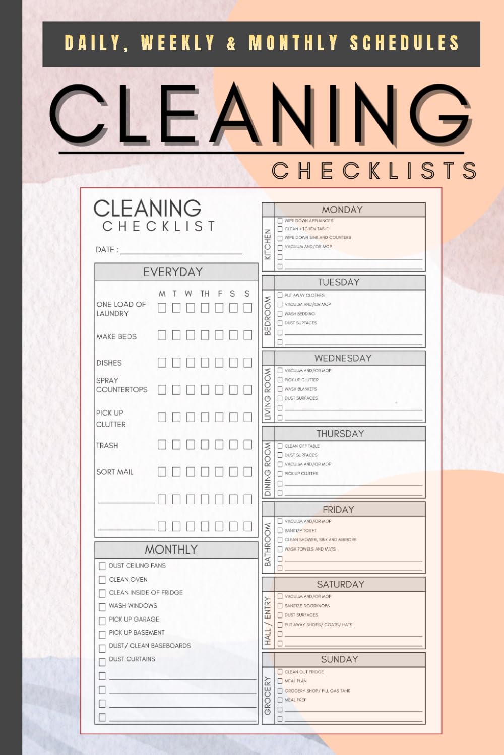 capítulo por capítulo baixar Household Cleaning Checklists: Simple Daily, Weekly & Monthly Cleaning Schedules | Housekeeping Planner & Organizer | Personal To-Do List, Housekeeper, Maid Service | Compact 6×9 Size