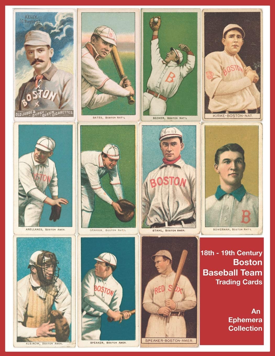 Boston Baseball Team: Trade Cards Game Ephemera Collection In Color Image Paper Print For Homemade Scrapbook Journal And Collector Book Vintage Massachusetts History Art Red Cover baixar livro de graça