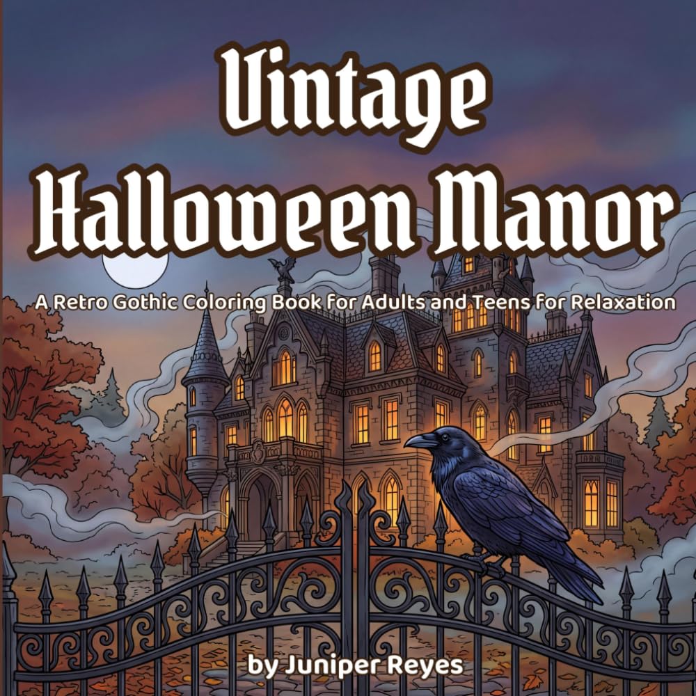 Vintage Halloween Manor: A Retro Gothic Coloring Book for Adults and Teens for Relaxation baixar livro de graça