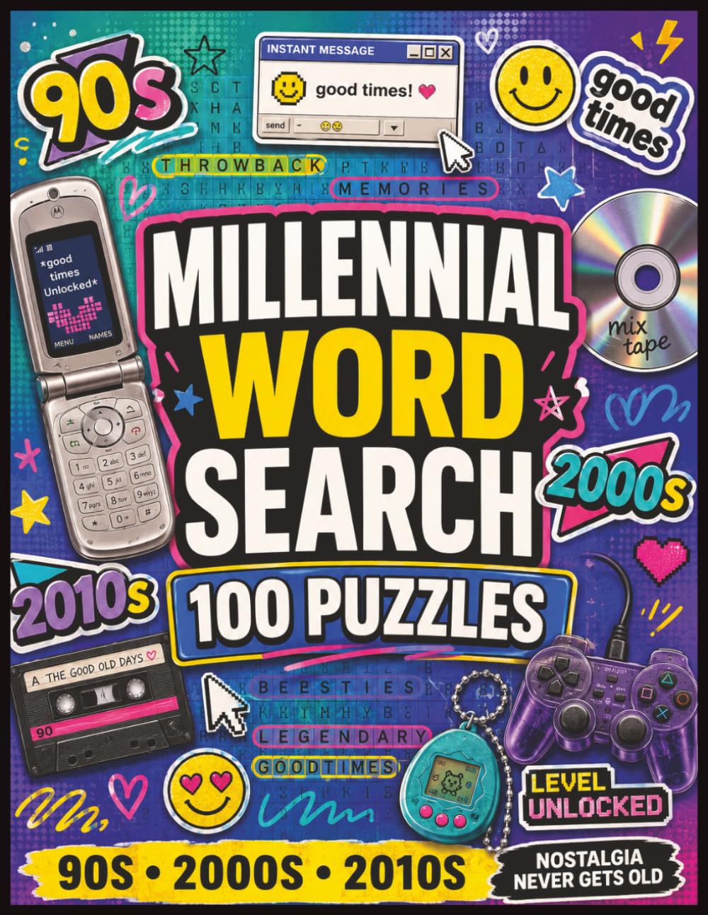 Millennial Nostalgia Word Search: Large Print Nostalgia Puzzle Book Featuring 90s and 2000s Pop Culture, Technology, Toys, Music, TV Shows, Slang, Trends, and Retro Memories for Adults baixar livro de graça