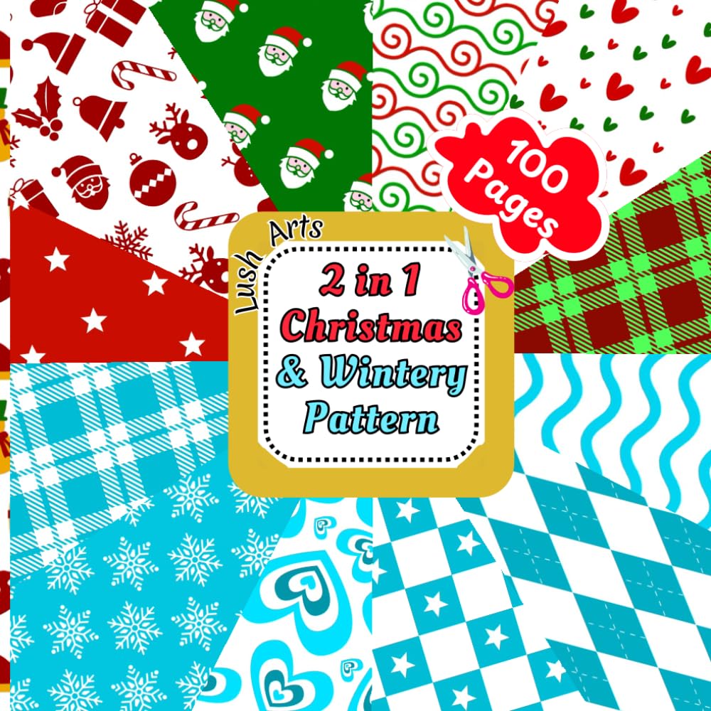 2 in 1 Christmas Holiday And Winter Scrapbook Paper |: 50 Double Sided Decorative Designs, 8.5x8.5 Inches (21.6x21.6 cm) Perfect Pattern for Gift... Junk Journals, DIY Projects, Crafting. baixar livro de graça