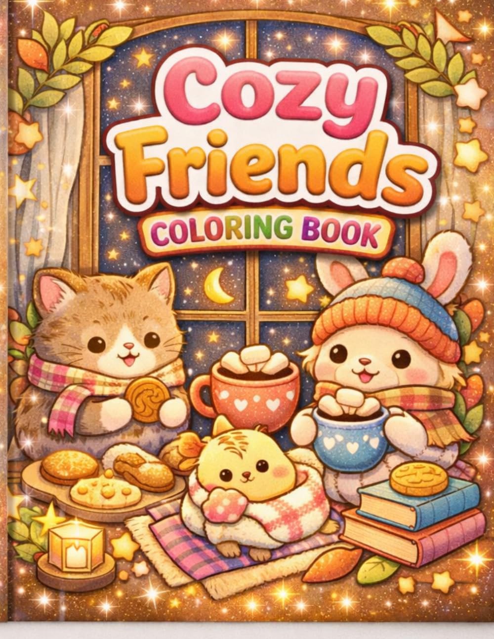 Cozy Friends Coloring Book for Adults & Teens: 25 Adorable Cozy Moments with Cute Animal Friends | Kawaii Style, Relaxing & Stress Relief Coloring Book baixar o livro de graça