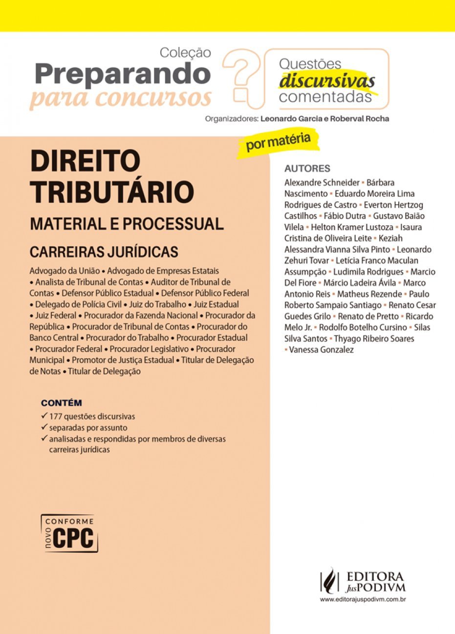Direito Tributário: Material e Processual - Carreiras Jurídicas - Questões Discursivas Comentadas baixar livro de graça