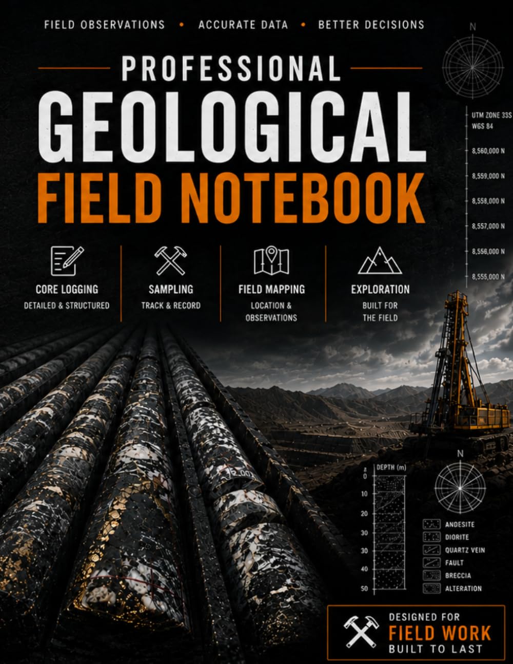ler totalmente Professional Geological Field Notebook: Designed for Geologists, Mining Engineers, Exploration Teams & Students