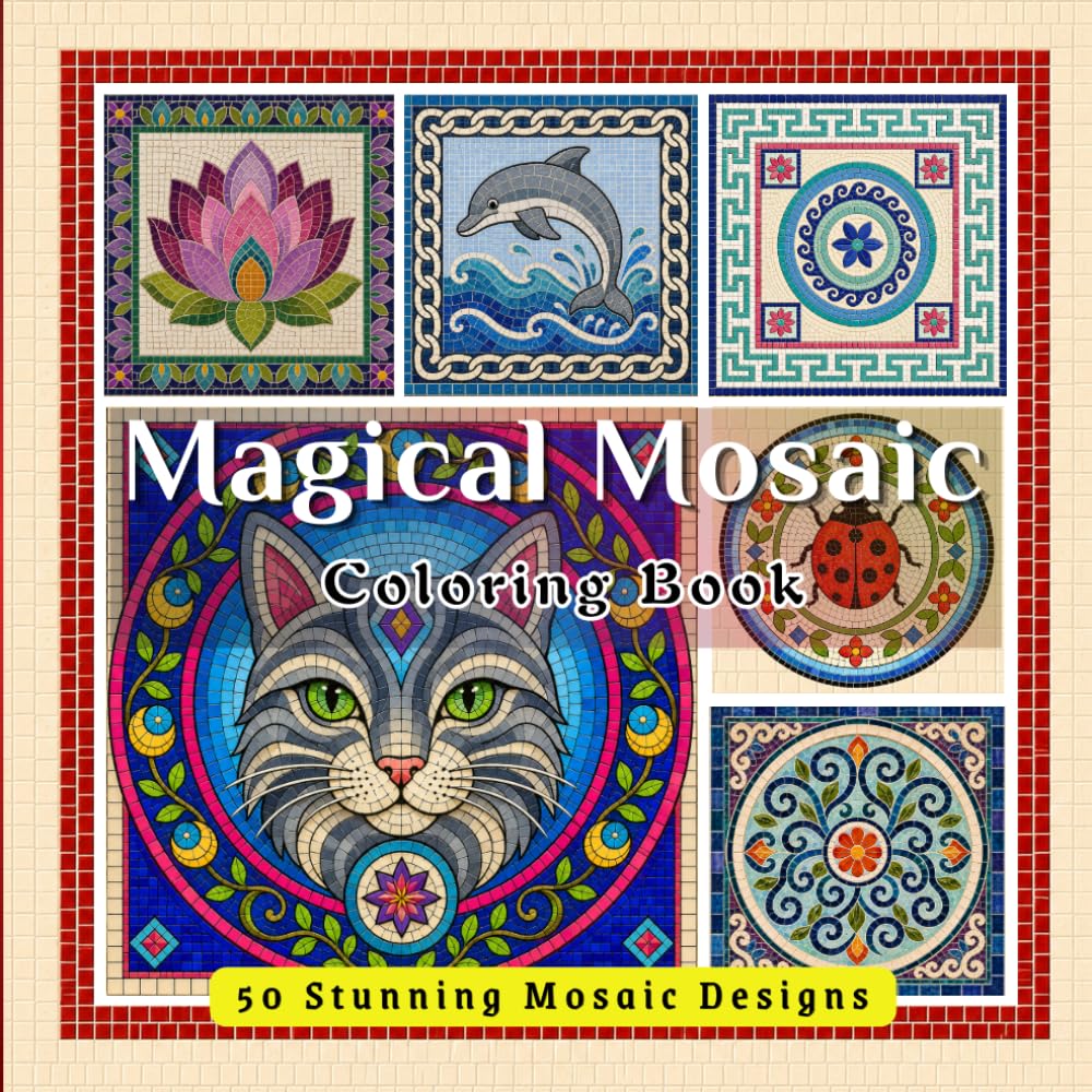 ler totalmente Magical Mosaic: 50 Amazing Mosaic Design Patterns Featuring Mandalas, Nature, Animals, Florals & Geometric Patterns - A Relaxing Adult Coloring Book... & Creative Inspiration (Mosaic Masterpieces)
