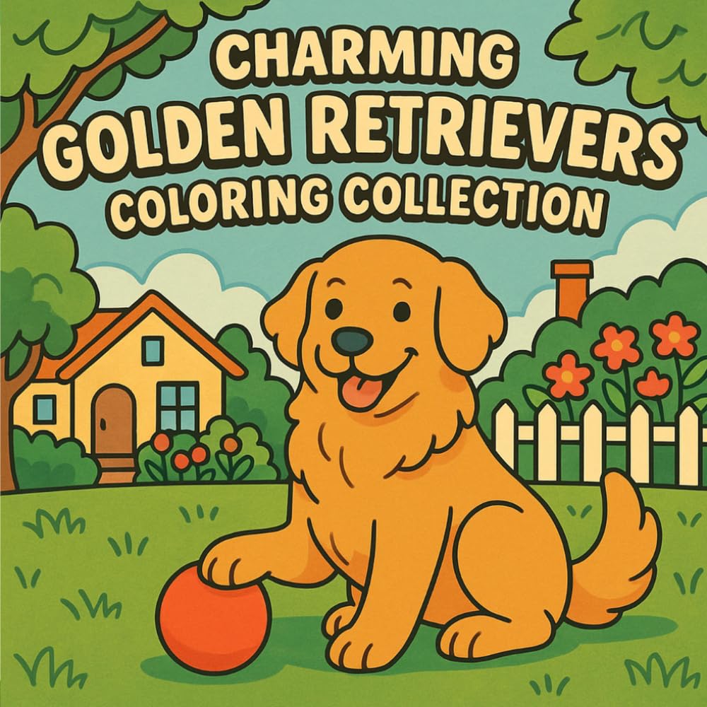 Charming Golden Retrievers Coloring Collection: A Relaxing Bold and Easy Coloring Book for Adults with 41 Simple Golden Retriever Designs for Stress Relief baixar o livro de graça