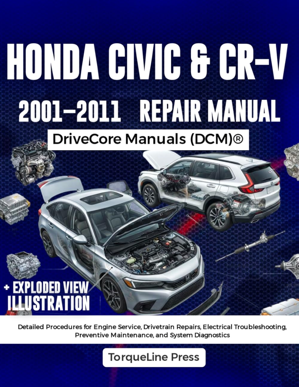 capítulo por capítulo baixar HONDA CIVIC & CR-V REPAIR MANUAL 2001–2011: Detailed Procedures for Engine Service, Drivetrain Repairs, Electrical Troubleshooting, Preventive Maintenance, and System Diagnostics
