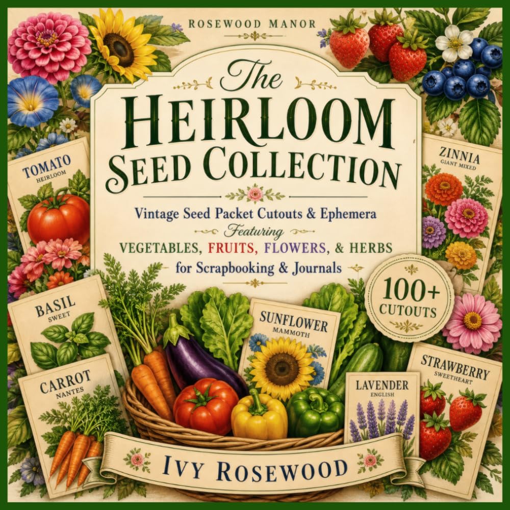 ler totalmente The Heirloom Seed Collection: Vintage Seed Packet Cutouts & Ephemera; Vegetables, Fruits, Flowers & Herbs for Scrapbooking & Journals