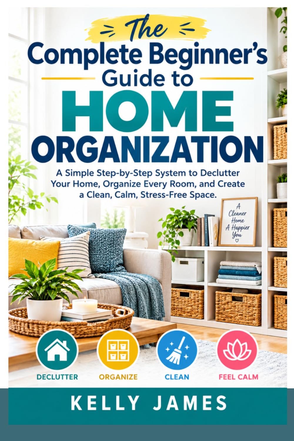 ler totalmente The Complete Beginner's Guide to Home Organization: A Simple Step-by-Step System to Declutter Your Home, Organize Every Room, and Create a Clean, Calm, Stress-Free Space