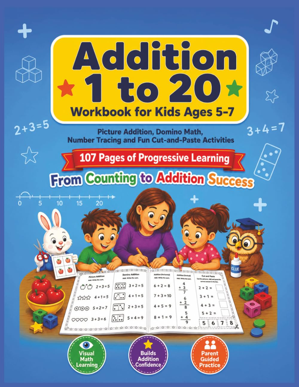 capítulo por capítulo baixar Addition 1 to 20 Workbook for Kids Ages 5–7: Picture Addition, Domino Math, Number Tracing and Fun Cut-and-Paste Activities