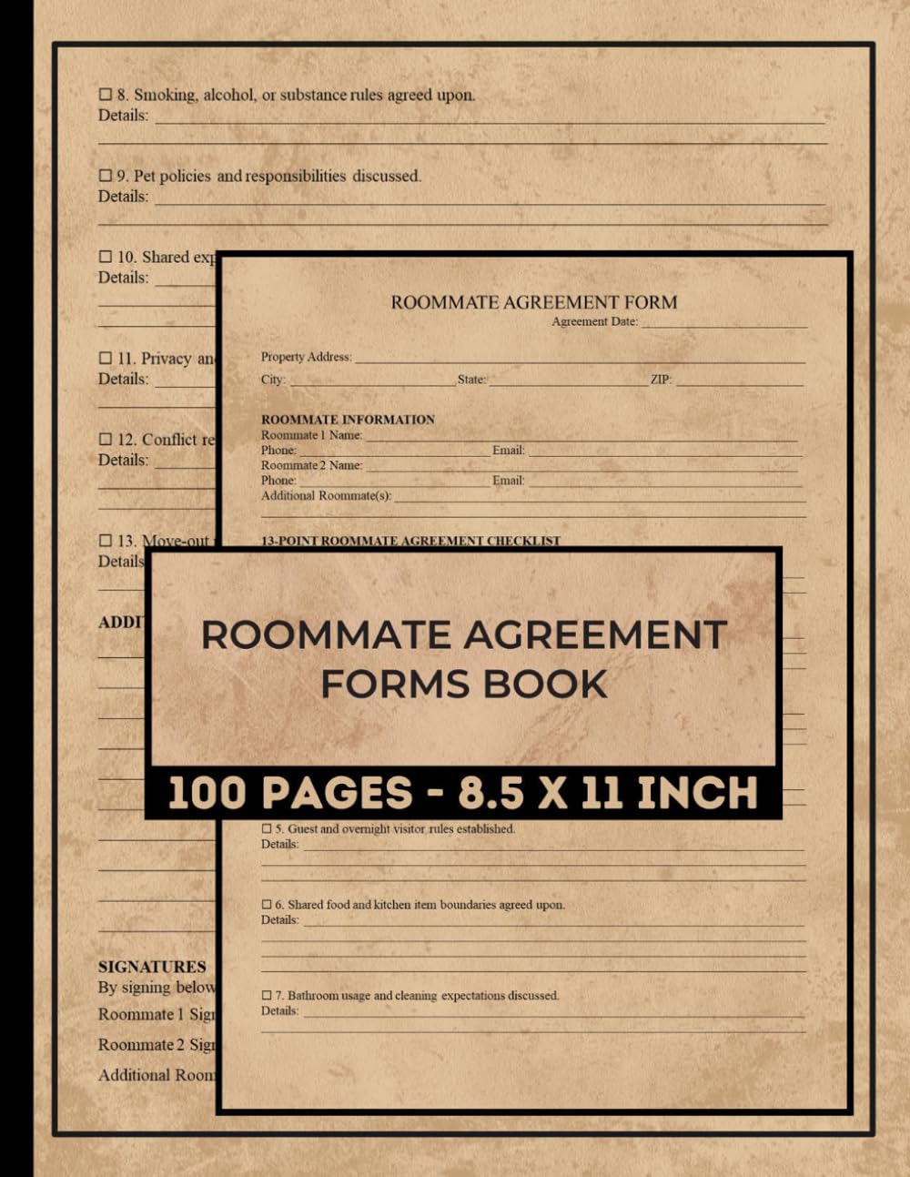 Roommate Agreement Form Book: Shared Living Agreements Forms | Roommate Rules Contract From | Co-Living Contracts Book | 50 Forms baixar livro de graça