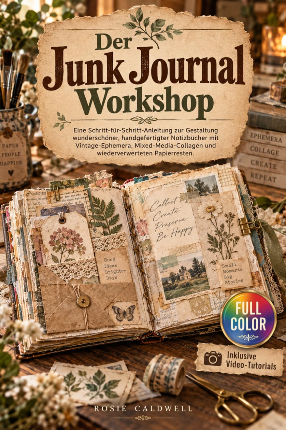 Der Junk Journal Workshop: Eine Schritt-für-Schritt-Anleitung zur Gestaltung wunderschöner, handgefertigter Notizbücher mit Vintage-Ephemera,... Papierresten. (German Edition) baixar o livro de graça
