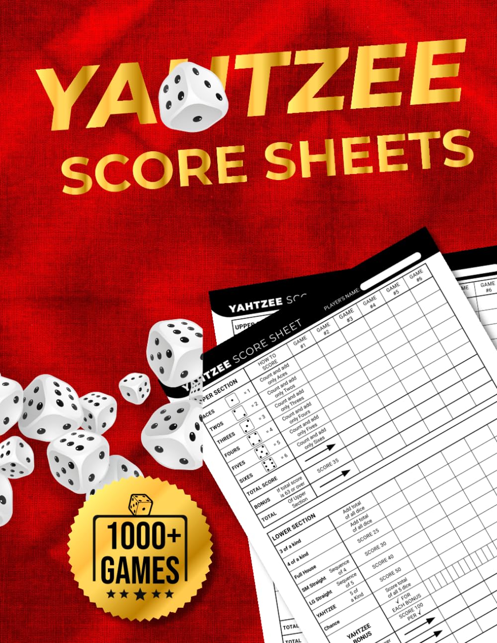 Yahtzee Score Sheets: Large Print Yahtzee Score Pads | 1000+ Score Games for Easy Scorekeeping | Original and Unique Layout Design | 8.5x11 Big Jumbo Size Yahtzee Cards Book baixar o livro de graça