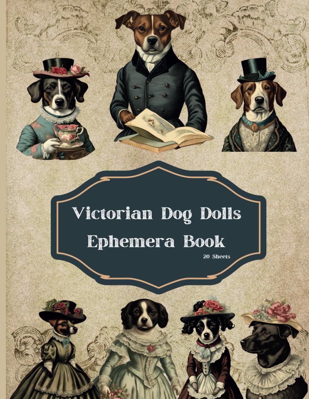 capítulo por capítulo baixar Victorian Dog Dolls Ephemera Book: Vintage Dogs And Puppies Wearing Victorian Clothes Animal Society Illustrations, For Junk Journals, Scrapbooking, Mixed Media, Paper Crafts, DIY Projects, And More