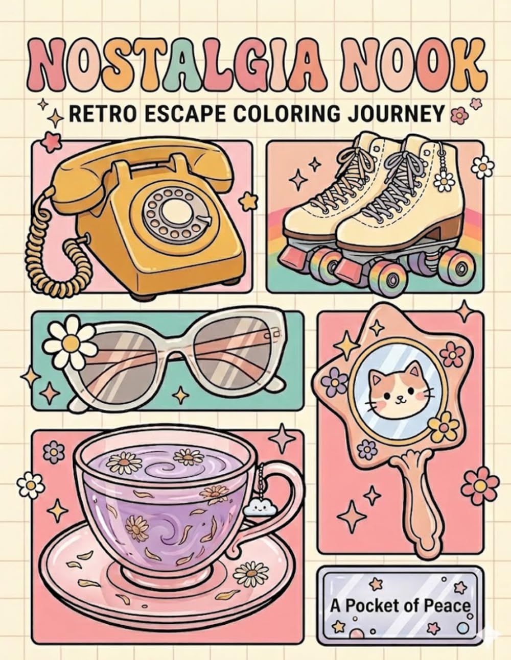 capítulo por capítulo baixar Nostalgia Nook Retro Escape Coloring Journey Bold and Easy Coloring Book for Adults and Teens: Simple Coloring Pages Featuring Vintage Vibes, Retro... Classic Patterns, and Relaxing Creative Fun