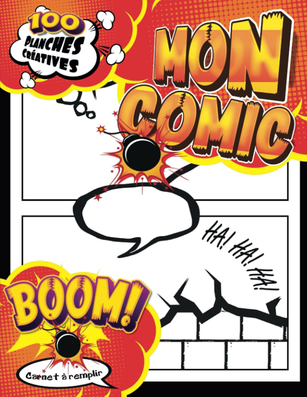 ler totalmente PLANCHE DE BD A4: Un Grand Carnet De Dessin Avec 100 Planches De Bandes Dessinées Vierges Avec Des Bulles Et Effets Visuels Comics (French Edition)