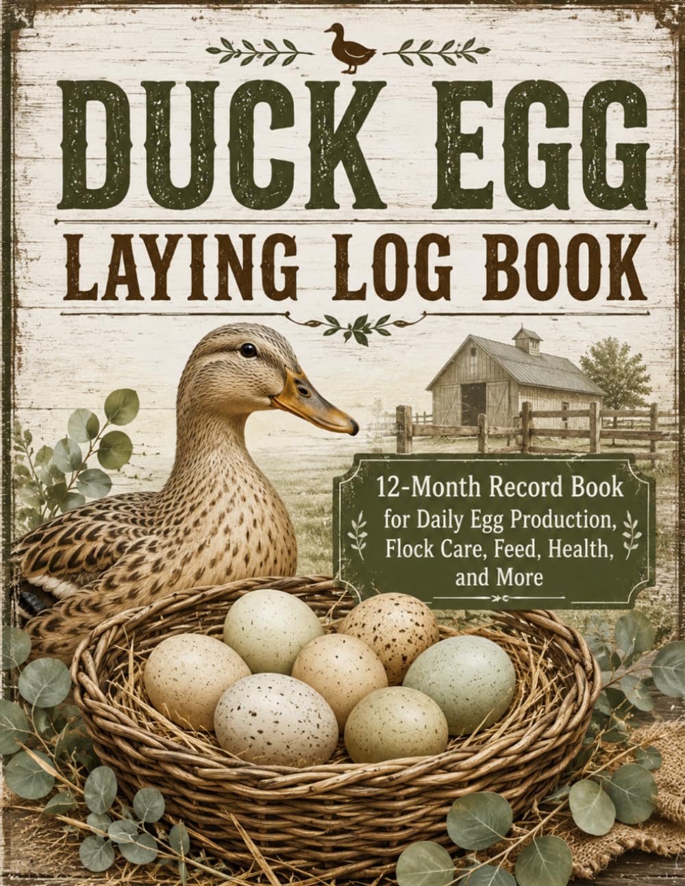 ler totalmente Duck Egg Laying Log Book: 12-Month Record Book for Daily Egg Production, Flock Care, Feed, Health, Coop Cleaning, Sales, Hatching and Monthly Summaries