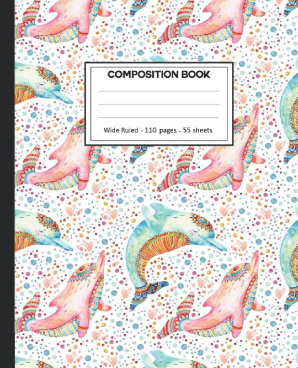 Composition Notebook: Dolphin Wide Ruled Paper Notebook Journal size 7.25 x 9.25” for student baixar o livro de graça