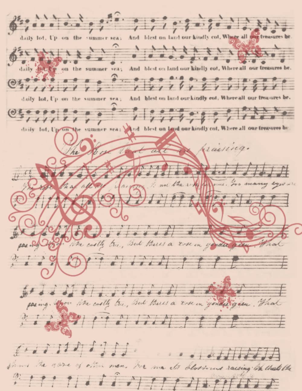 ler totalmente Music Notebook: Blank Sheet Music Composition Manuscript Staff Paper Notebook with Gorgeous Tone Cover (100 pages 21.59 x 27.94 cm)