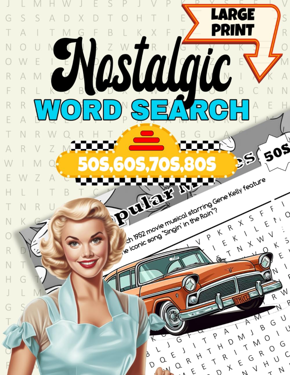 Nostalgic Word Search: Wordfind Puzzle Book for Adults & Seniors, Relaxing & Big Font Puzzles All About the 50s, 60s, 70s, 80s baixar livro de graça