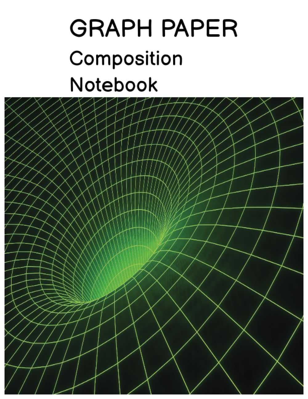 Graph Paper Composition Notebook: Graph lined notebook with green geometric design on front and back cover