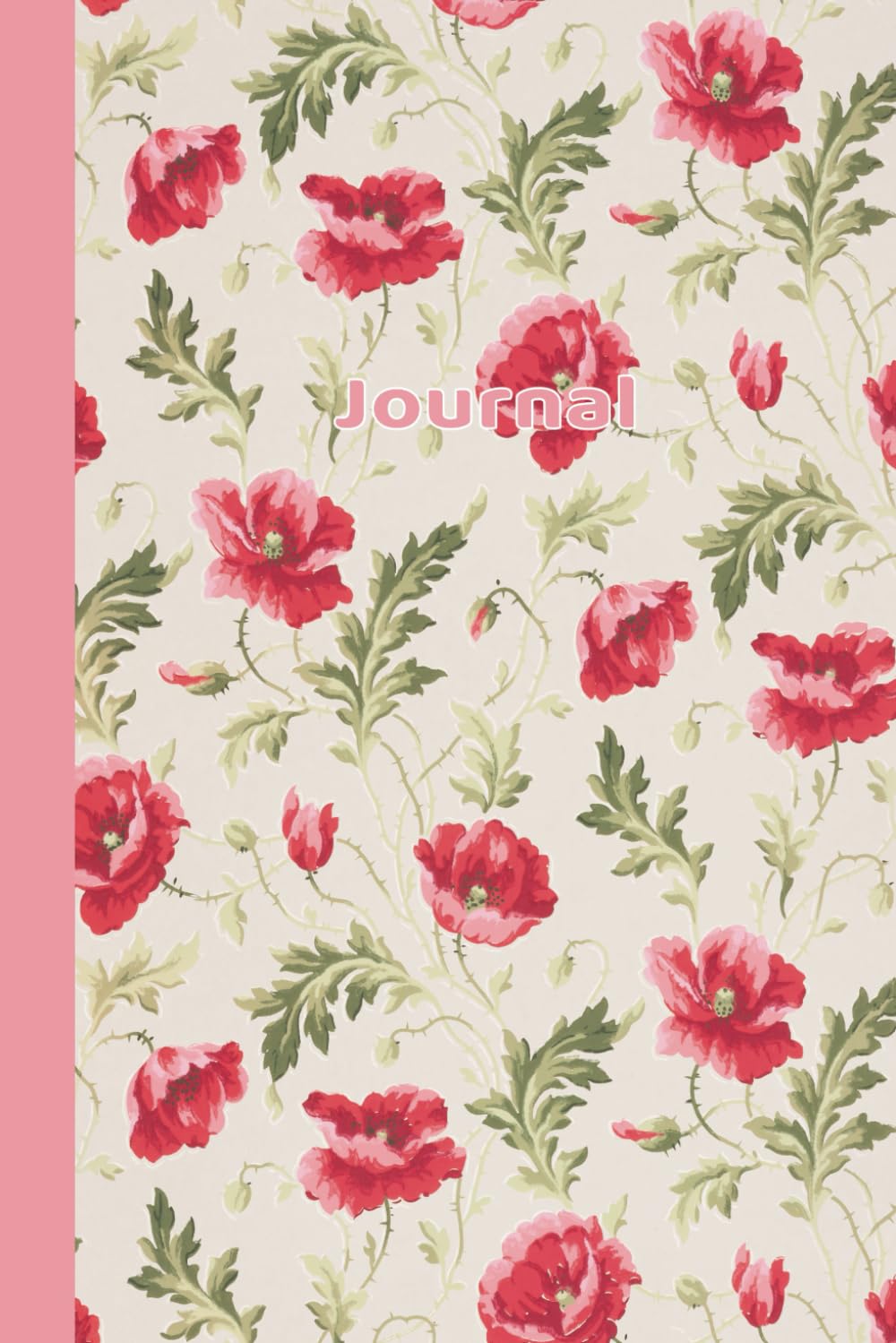 ler totalmente Journal Pink Poppy Flowers Vintage Illustration: College Ruled | 110 Pages | 6 x 9 inches