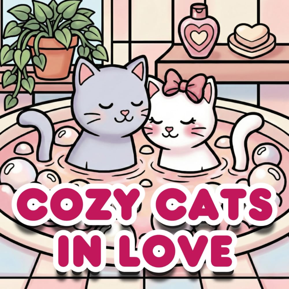 ler totalmente Cozy Cats In Love: Mysig Målarbok för Vuxna och Barn: Bold & Easy med Söta katter, Romantiska scener - Enkel med tjocka linjer för avkoppling (Swedish Edition)